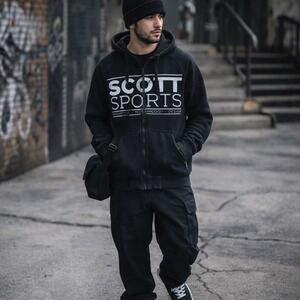 Scott Sports Graphic Zip Hoodie Black Streetwear Urban Athleisure Jacket